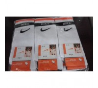 Шкарпетки чоловічі високі Котон з полоскою NIKE білі  ( 12 шт в уп)
