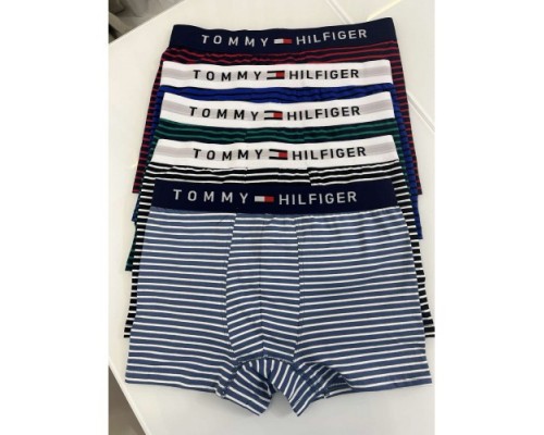 0Боксеры муж. ТOMMY НILFIGER  Коттон  в полоску (12 шт. в уп.)