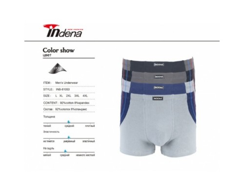Боксеры Индена 81053 Хлопок L-4XL ассорти (6шт)