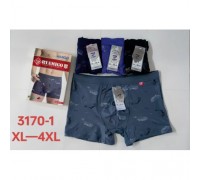 Боксеры мужские Коттон+Бамбук AMIGO 3170-1 ассорти XL-4XL (12/6 шт в уп)