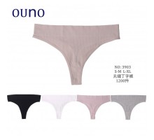 Стрінги жін. 3903 OUNO поліамід в рубчик асорті SM/L-XL (24 шт в уп.)
