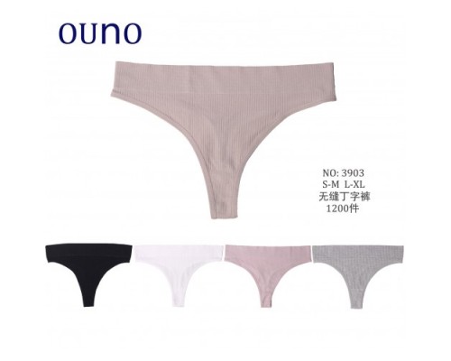 Стрінги жін. 3903 OUNO поліамід в рубчик асорті SM/L-XL (24 шт в уп.)