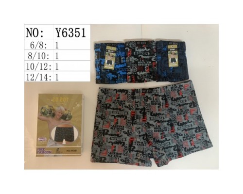Боксеры подросток Коттон+Бамбук SD BOY6351 ассорти 6-8; 8-10; 10-12; 12-14 лет (12/6 шт в уп)