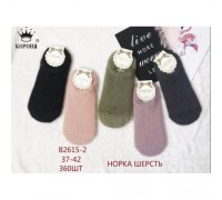 Носки жен. корот. Термо норка Корона 2615-2 ассорти 37-42 (10 шт в уп)