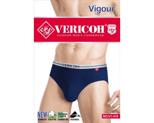 Плавки чоловічі Коттон+бамбук VERICON 418 асорті XL-4XL (12/6 шт в уп)