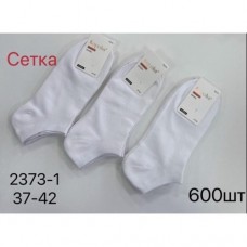 Носки жен. короткие, сетка Хлопок Корона 2373-1 белые 37-42 (12 шт в уп)