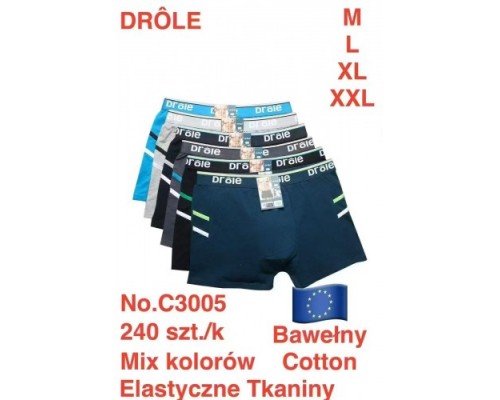 Боксери чоловічі DROLE 3005 асорті М-2XL (12 шт. в уп.)