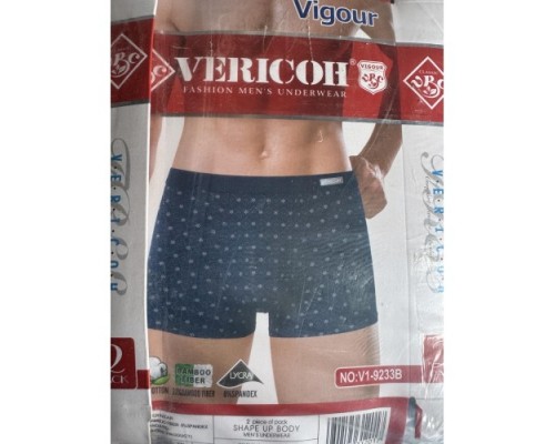 0Бокс. мужские Коттон+бамбук VERICON 9233 ассорти XL-4XL (12/6 шт в уп)