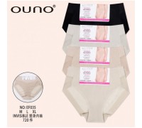 Трусы  жен.  OUNO 035 бесшовные, полиамид бежевый+черный  M-XL (12 шт в уп.)