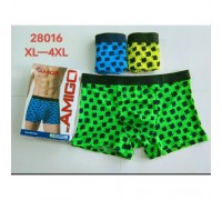 Боксеры мужские Коттон AMIGO 28016 ассорти XL-4XL (12/6 шт в уп)