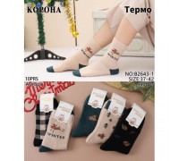 Шкарпетки жін. високий Термо ангора Корона 2643-1 асорті 37-42 (10 шт в уп)