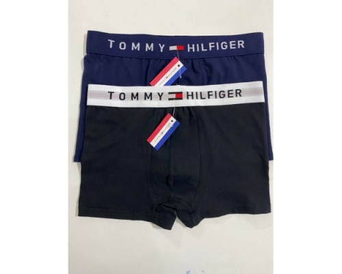 0Боксеры муж. TOMMY HILFIGER 8  Коттон черныйсиний  ХL-3XL (12 т. в уп.)