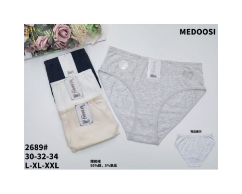 Трусы жен. MEDOSI 2689  ассорти  L-2XL ( 24 шт в уп.)