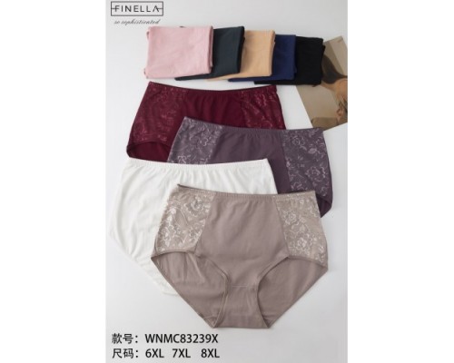 Трусы жен. FINELLA 83239  хлопок ассорти р-р 6ХL-8XL ( 24шт в уп.)