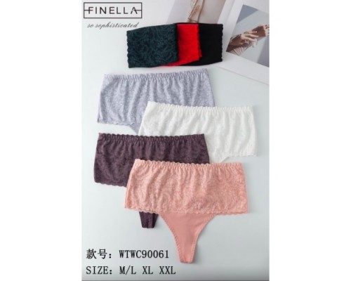 Стринги жен. FINELLA 90061 Коттон  ассорти р-р М-2XL ( 24шт в уп.)