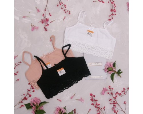 ТОП подросток Nicoletta 78933-5 Коттон узкая бретель   (10 шт. в уп.)