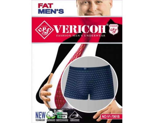 0Бокс. чоловічі батал Коттон + бамбук VERICON 7061 асорті 5XL-7XL (12/6 шт в уп)