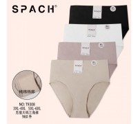 Трусы жен. SPACH 9308 полиамид белый, бежевый, черный 3ХL-6XL (24шт в уп.)