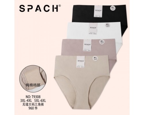 Трусы жен. SPACH 9308 полиамид белый, бежевый, черный 3ХL-6XL (24шт в уп.)