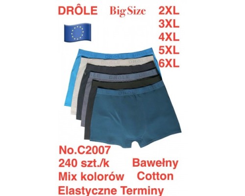 Боксери чоловік. Батал DROLE 2007 асорті 2XL-6XL (12 шт. в уп.)