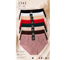 Труси жін. АNTTIFU 3343 безшовні, Котон, гіпюр асорті ХL-3XL (24 шт в уп)