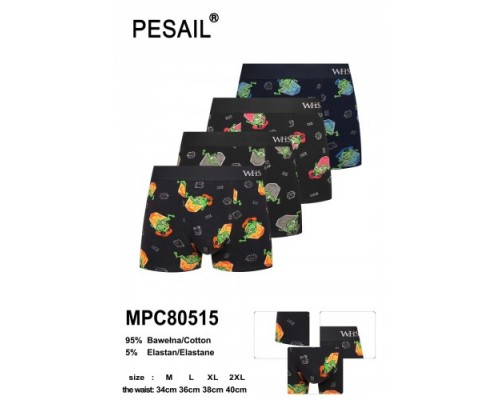 Боксери чоловічі PESAIL 80515  котон асорті з приколомі M-2XL (24/12 шт)