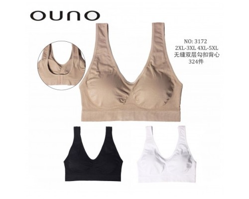 Топ  жен. OUNO 3172 полиамид вставная чашка , застежка сзади  ассорти  2XL-3XL/4XL-5XL (12 шт в уп.)