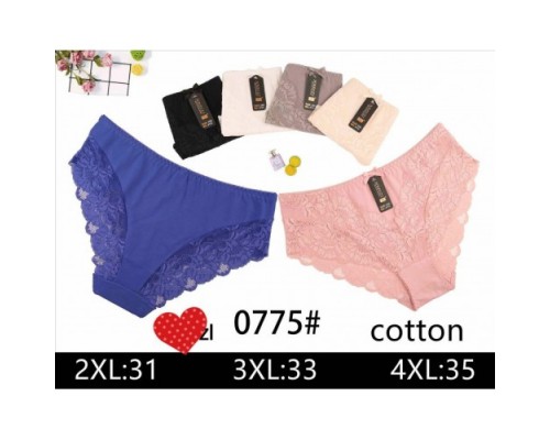 Труси жін. NADIZI 0775 Коттон асорті  XL-3XL (24 шт в уп.)