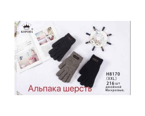 Рукавички чоловік. вовна Корона 8170 асорті 2XL (12 шт в уп)
