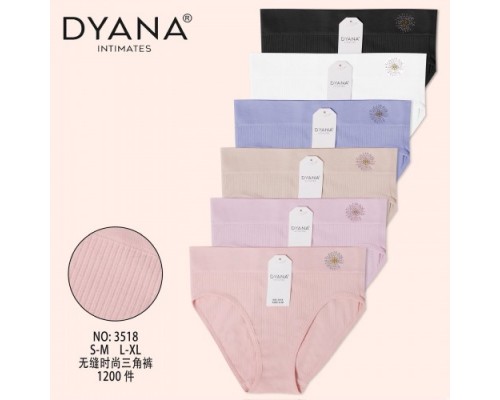 Трусы  жен. DYANA 3518 полиамид в рубчик ассорти   S-M/L-XL (24 шт в уп.)