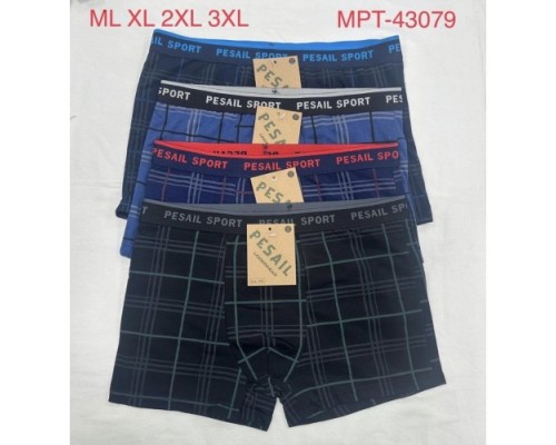 Боксеры мужские PESAIL 43079  коттон ассорти L-3XL ( 12 шт в уп)