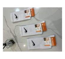 Шкарпетки чоловічі високі Котон NIKE білі 43-45 ( 12 шт в уп)