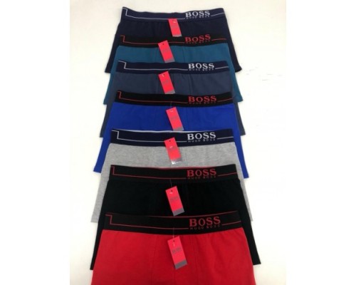 0Боксеры муж. HUGO BOSS Коттон ассорти XL-3XL (12 шт. в уп.)