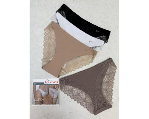 LAVIVAS Труси жін. 10220  (S,M.L XL) 4 шт. (В уп.1 шт.)