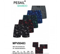 Боксеры мужские PESAIL 80483  бамбук ассорти М-3XL ( 12 шт в уп)