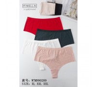 Трусы жен. FINELLA 90298  бесшовные в рубчик ассорти р-р S-M/L-XL ( 24шт в уп.)