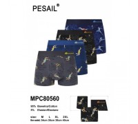 Боксери чоловічі PESAIL 80560  котон асорті  M-2XL (24/12 шт)