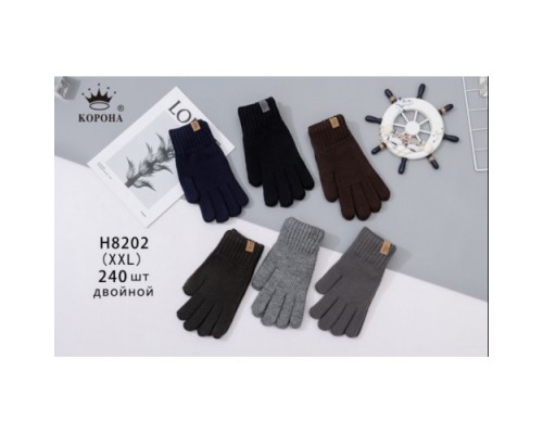 Перчатки муж.   шерсть Корона 8202 ассорти 2XL  (12 шт в уп)