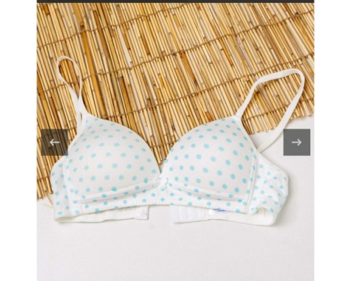 Бюст Nicoletta 116108-28 B 100% Коттон тонк. порол. в бірюзовий горох об. 65-75 (6 шт. в уп)