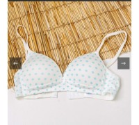 Бюст Nicoletta 116108-28 B 100% Коттон тонк. порол. в бирюзовы горох об. 65-75 (6 шт. в уп)