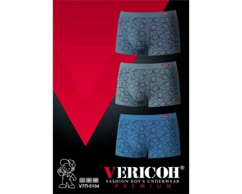 0Бокс. підліткові Коттон VERICON 5104 асорті L-2XL 8-14 років (12/6 шт в уп)