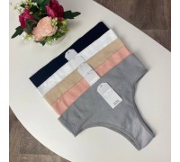 Трусы жен. Танго  3902 OUNO полиамид в рубчик  ассорти  S-M/L-XL (24 шт в уп.)