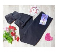 Лосини дружин. безшовні. шерстьТЕРМО на хутрі Ластівка А141 чорні 3XL-6XL