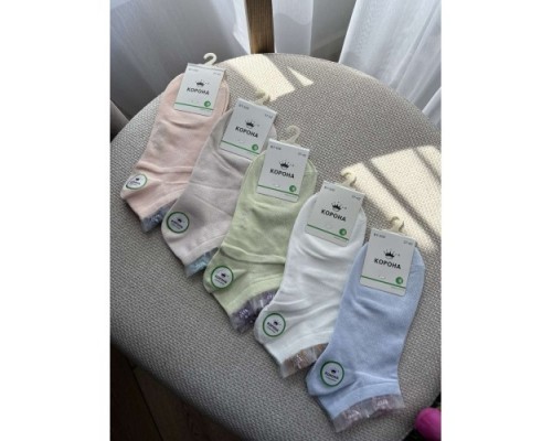 Носки жен. короткие сетка бамбук Корона 506-5 ассорти 37-42 (10 шт в уп)