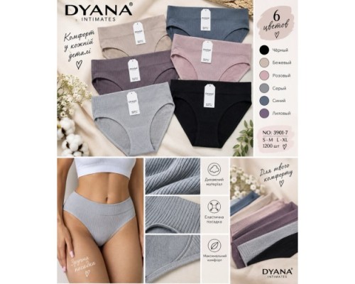 Труси дружин. DYANA 3901-7 поліамід асорті SM/L-XL (24 шт в уп.)