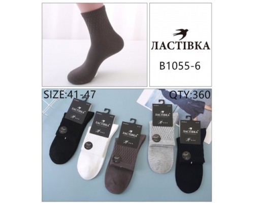 Шкарпетки чоловік. середні Коттон Ластівка 1055-6 асорті 41-47 (10 шт в уп)