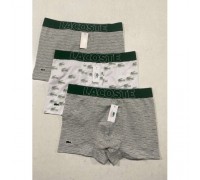 0Боксеры муж. LACOSTE 9  Коттон ассорти XL-3XL (12 шт. в уп.)