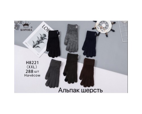 Перчатки муж.   шерсть Корона 8221 ассорти 2XL  (12 шт в уп)