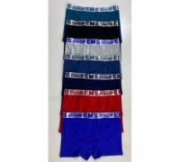 0Боксери чоловічі EMS БАТАЛ Коттон асорті середня гумка 6ХL-8XL (12 шт. в уп.)