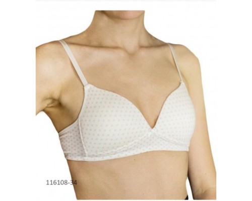 Бюст Nicoletta 116108-34 B 100% Коттон тонк. порол.  с мелким рис. об. 65-75 (6 шт. в уп)